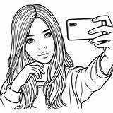 Realistic Girl With Iphone coloring Page  Download Print Or Color sketch template