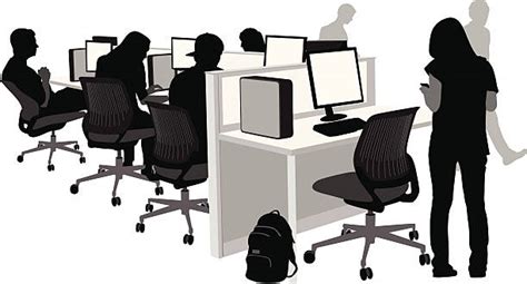 Computer Lab Clipart Black And White