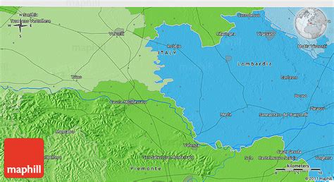 Political 3D Map of Vigevano