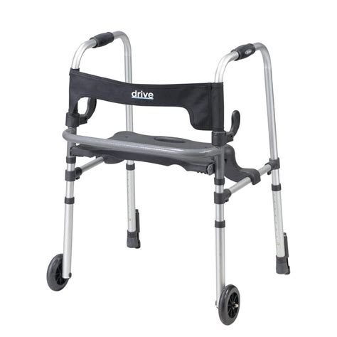 Drive Clever Lite LS 2-Wheel Rollator Walker with Seat and Push Down ...