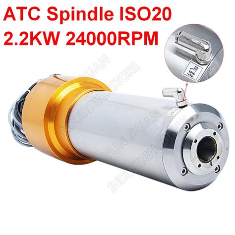 2.2KW ATC Spindle 3HP ISO20 24000RPM AC220V 800Hz 80MM Automatic Tool Changes Spindle Motor NPN ...