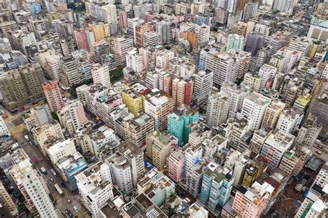 Premium Photo | Aerial view of hong kong skyline