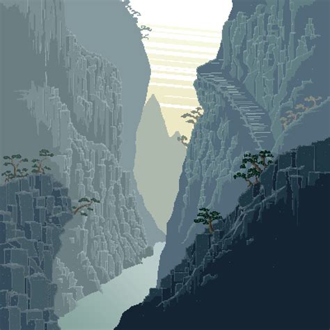 Pixel Art By At Softwaring Pixel Art Landscape Cool Pixel Art Pixel Images