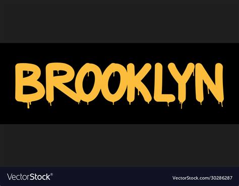 Tag inscription brooklyn graffiti lettering Vector Image