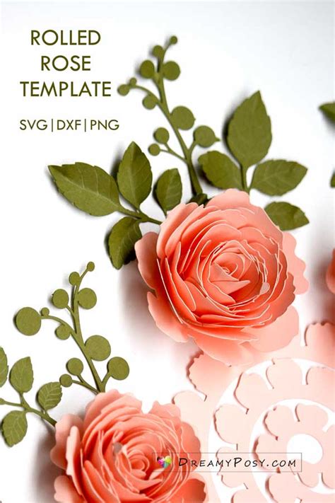 Rolled paper flowers tutorial, 40+ free templates SVG