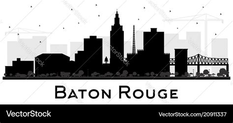 Baton rouge louisiana city skyline silhouette Vector Image