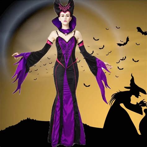 Export Woman's Purple Witch Role playing Clothes Halloween Party Queen Cosplay Stage Sexy ...