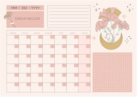 Free Hand-drawn Pastel 2023 Monthly Planner Calendar template