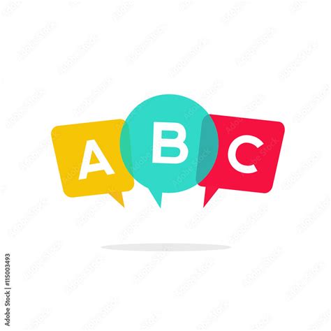 English school abc badge vector logo, language learning emblem icon ...