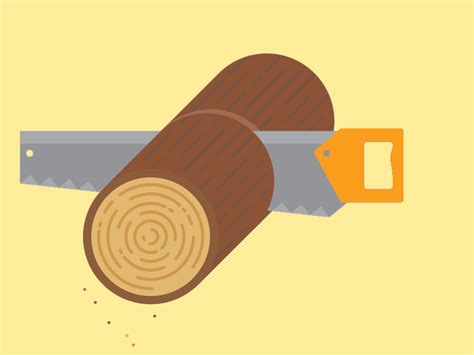 Sawing logs by Edmund Boey on Dribbble