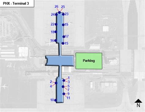 Phoenix Sky Harbor Airport PHX Terminal 3 Map