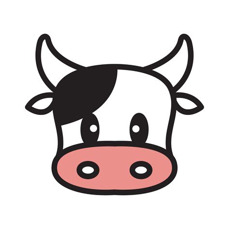 face cute cartoon little cow logo design vector graphic symbol icon illustration creative idea ...