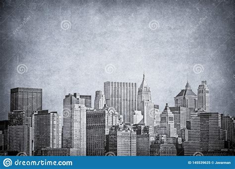 Vintage Image of New York City Skyline Stock Illustration ...