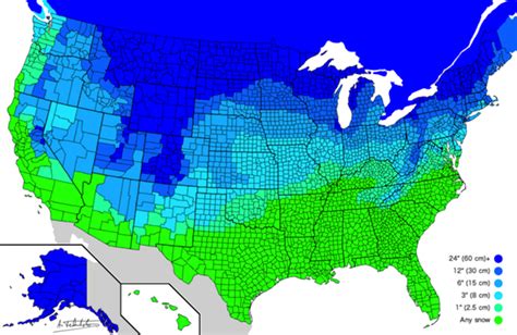 Map: How much snow does it typically take to cancel school in the U.S ...