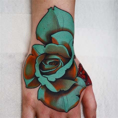 Blue rose by Jacob Wiman #JacobWiman #flowertattoos #color #neotraditional #flower #ros ...