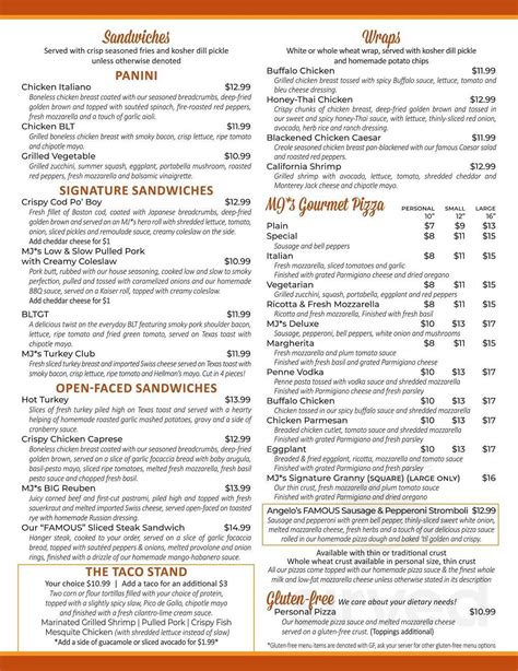 MJ's Restaurant Bar And Grill menus in Bayville, New Jersey, United States