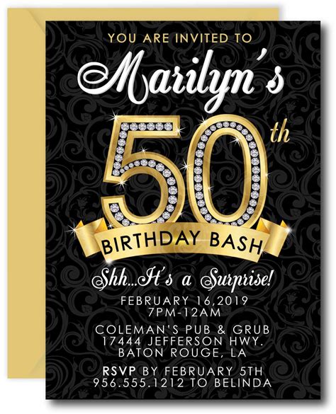 Surprise 50th Birthday Party Invitations 50th Birthday - Etsy