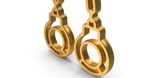 Gold Handcuffs Symbol 3D, Incl. handcuffs & symbol - Envato Elements