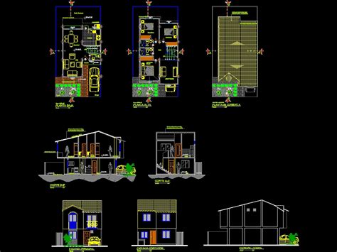 House 2 floors in AutoCAD | Download CAD free (1021.45 KB) | Bibliocad