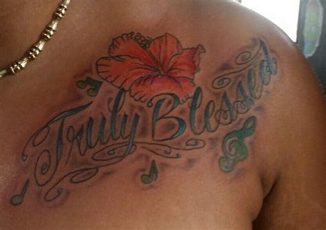 31+ Stunning Truly blessed neck tattoo image HD