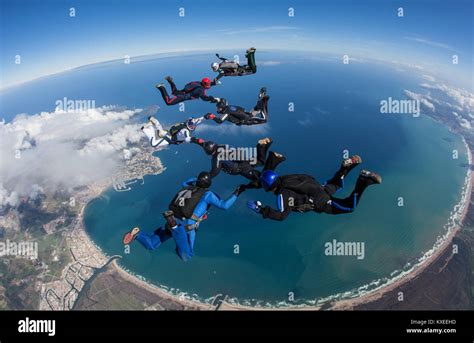 Skydiving Formation Over Empuriabrava Stock Photo - Alamy