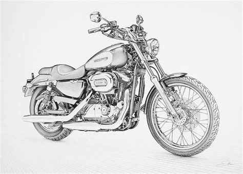 Harley Davidson Pencil Drawing