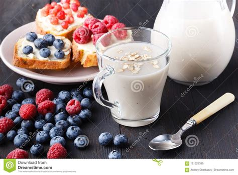 Oatmeal Kissel for Weight Loss, Homemade Oat Milk Vegan Product Concept Stock Image - Image of ...