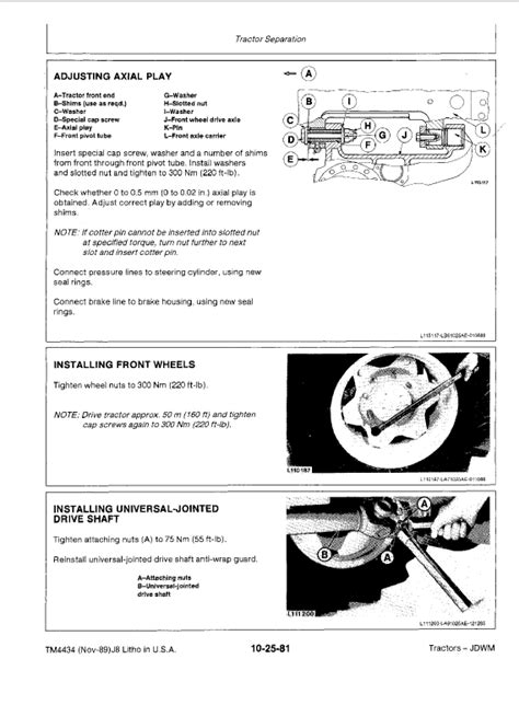 John Deere 2355, 2555, 2755, 2855N Tractors Repair Technical Manual