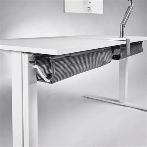 HumanScale NTMGG NeatTech Under Desk Cable Management - Mini, Pinstripe Graphite Basket / Gray ...