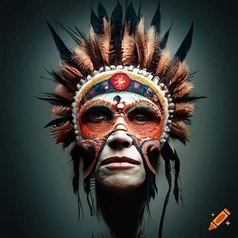 Masques indigènes motifs surréalistes