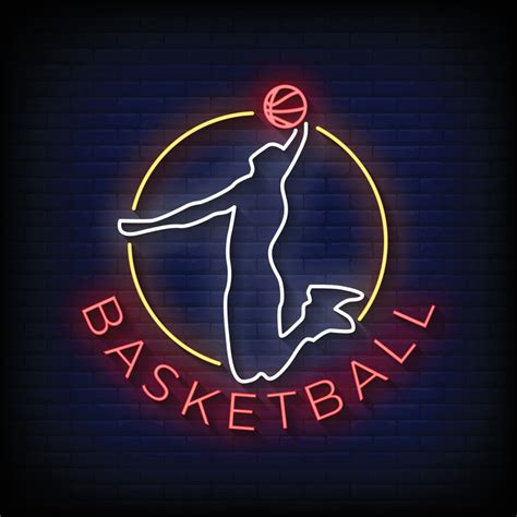 Basketball Neon Signs Style Text Vector 6619115 Vector Art at Vecteezy