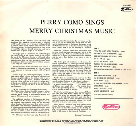 Perry Como Sings Merry Christmas Music | Christmas Records