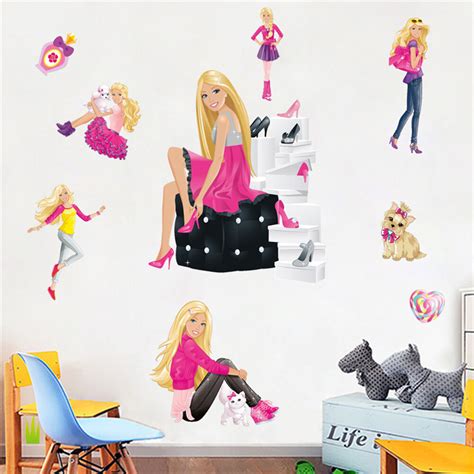 Barbie Girls Wall Stickers Nursery Decor Removable Vinyl Decal Art ...