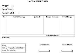 Download Nota Pembelian Word, Pdf, dan Excel Gratis