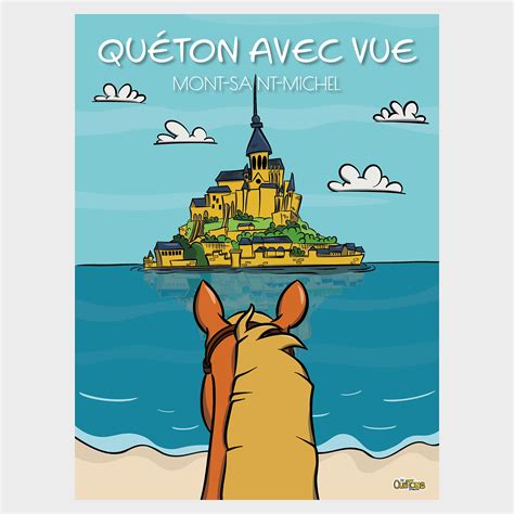 Affiche Quéton avec vue au Mont-Saint-Michel – Marketplace 80ème anniversaire du Débarquement et ...