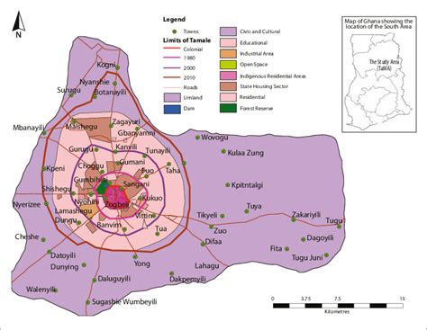 2a The official map of Tamale metropolitan area | Download Scientific ...