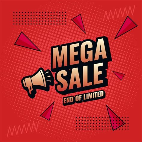 Premium Vector | Mega sale red and black abstract sale banner design