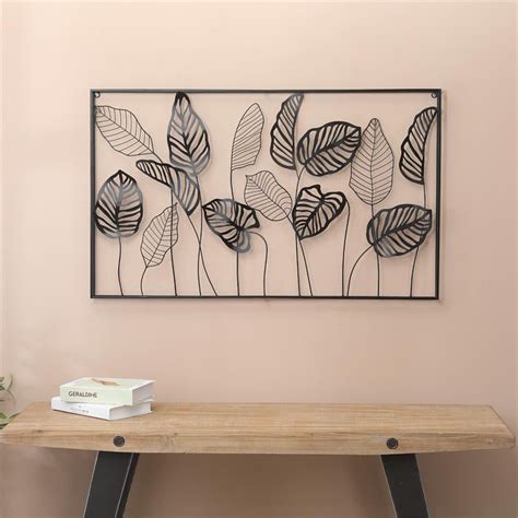 Metal Framed Horizontal Leaf Wall Decor - Walmart.com - Walmart.com