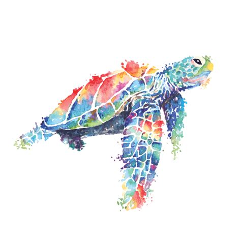 Sea turtle painted in watercolor 700706 Vector Art at Vecteezy