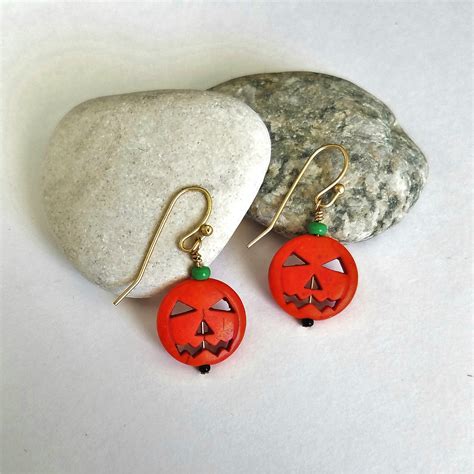 Pumpkin Earrings ~ Halloween Pumpkin Earrings ~ Jack-O-Lantern Earrings – Just Bead It