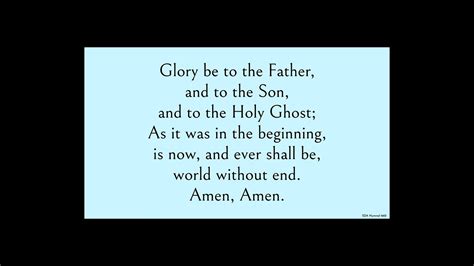 Glory be to the Father - YouTube