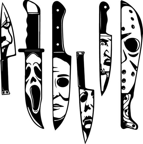 Horror Movie Villains in Knives Decal Car Jason Michael - Etsy Ipad Case Decals, Laptop Decal ...