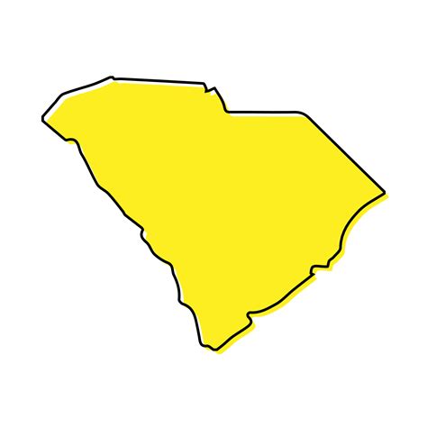 South Carolina State Of Usa Solid Black Outline Vecto - vrogue.co