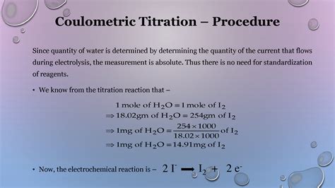 SOLUTION: Coulometric titration procedure - Studypool