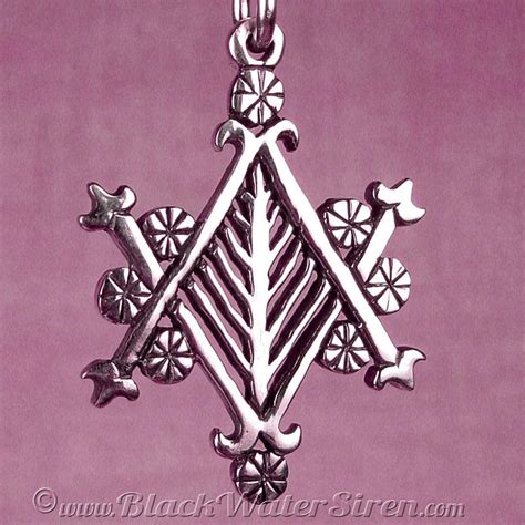 AYIZAN VELEKETE Voodoo Vodou Loa Lwa Veve Charm Pendant in Solid Cast 925 Sterling SILVER With ...