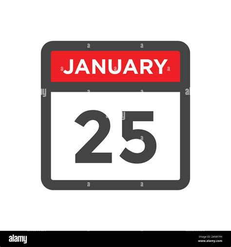 January 25 calendar icon w day of month Stock Vector Image & Art - Alamy