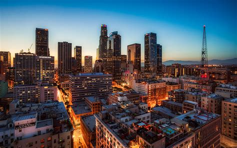 Fonds d'ecran USA Maison Gratte-ciel Los Angeles Nuit Villes ...