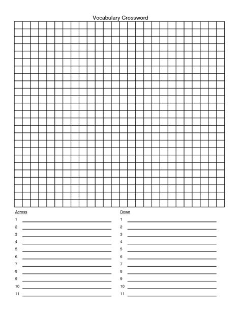 Blank Crossword Puzzle Grids Printable - Printable Crossword Puzzles