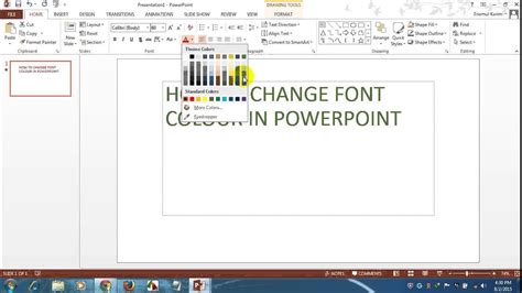 How to change text font colour in PowerPoint - YouTube