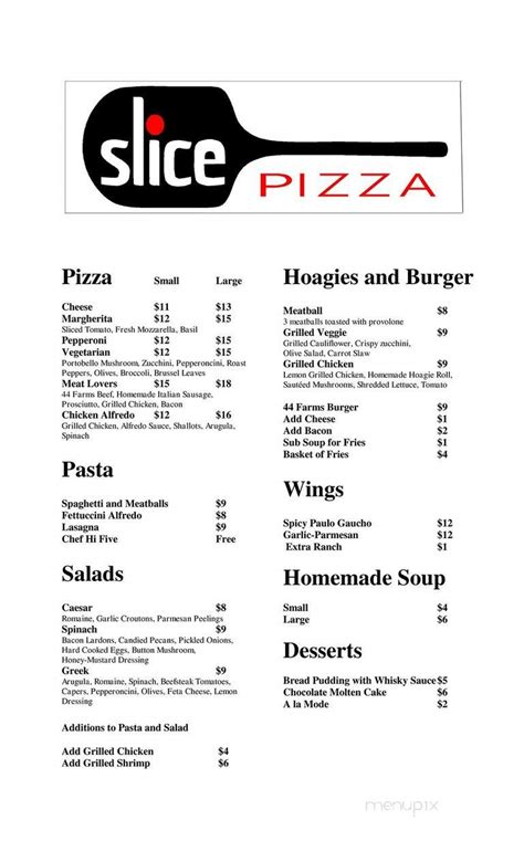 Online Menu of Slice Pizza, Hemphill, TX